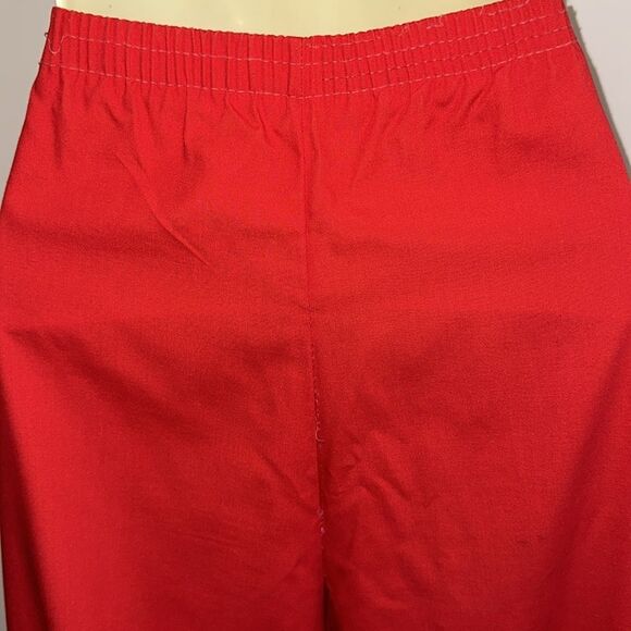 Vintage 70s Take 1 Red Polyester/Cotton Pull on Pants with Front Pockets - Picture 7 of 12